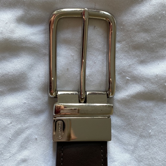 Coach men’s leather monogrammed belt taupe size 40 - Picture 2 of 3